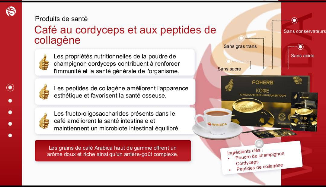 Café au cordyceps et aux peptides de collagène