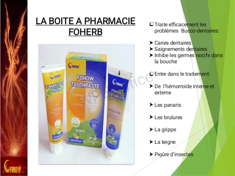 La Boîte à Pharmacie Foherb (Dentifrice Fohow)